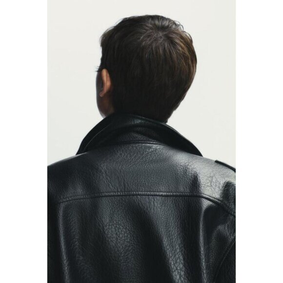 ZARA FAUX LEATHER JACKET - Picture 7 of 11